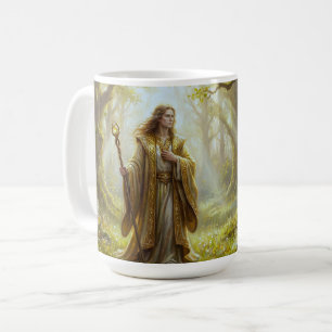 Verzauberter Waldzauberer Fantasy-Kunst Kaffeetasse