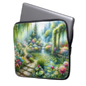 Verzauberter Wasserfallgarten-Lilienteich Laptopschutzhülle (Vorderseite Links)
