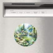 Verzauberter Wasserfallgarten-Lilienteich Magnet (In Situ (Geschirrspüler))