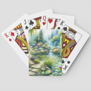 Verzauberter Wasserfallgarten-Lilienteich Spielkarten