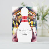 Verzauberter Wasserfarben - Custom Bowling zum Geb Dankeskarte (Stehend Vorderseite)