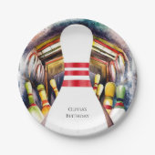 Verzauberter Wasserfarben - Custom Bowling zum Geb Pappteller (Vorderseite)