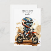 Verzauberter Wasserfarben-Motorrad Geburtstag Dankeskarte (Vorne/Hinten)