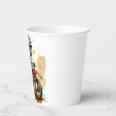 Verzauberter Wasserfarben-Motorrad Geburtstag Pappbecher (Links)