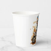 Verzauberter Wasserfarben-Motorrad Geburtstag Pappbecher (Rechts)