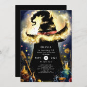 Verzauberter Wasserfarbenassistent zum Geburtstag Einladung (Vorne/Hinten)