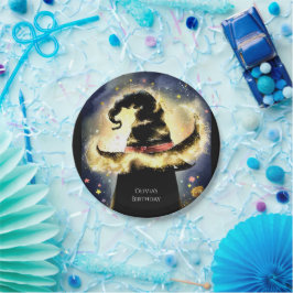 Verzauberter Wasserfarbenassistent zum Geburtstag Pappteller