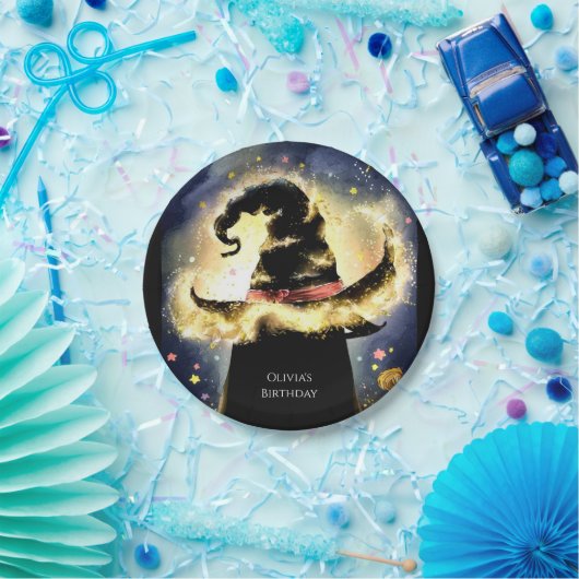 Verzauberter Wasserfarbenassistent zum Geburtstag Pappteller (Party)