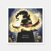 Verzauberter Wasserfarbenassistent zum Geburtstag Serviette (Vorderseite)