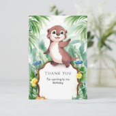 Verzauberter Wasserfarbenfroh zum Geburtstag Dankeskarte (Stehend Vorderseite)