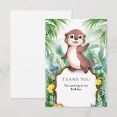 Verzauberter Wasserfarbenfroh zum Geburtstag Dankeskarte (Vorne/Hinten)