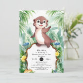 Verzauberter Wasserfarbenfroh zum Geburtstag Einladung (Stehend Vorderseite)