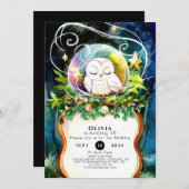 Verzauberter Wasserfarbenfrosch zum Geburtstag Einladung (Vorne/Hinten)