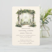 Verzauberter Wasserfarbenwald Bohemische Hochzeits Einladung (Stehend Vorderseite)