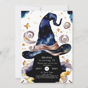 Verzauberter Watercolor Whimsy Wizard Geburtstag Einladung
