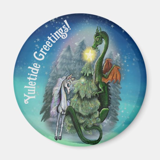 verzauberter Weihnachtsbaum Magnet (Vorne)