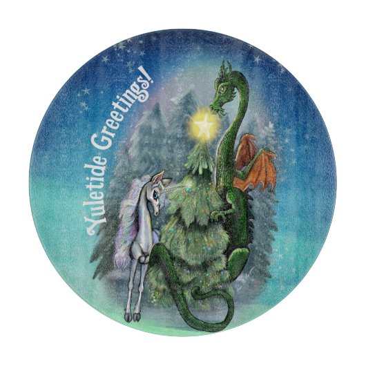 verzauberter Weihnachtsbaum Schneidebrett (Vorderseite)