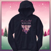 Verzauberter Winter Pink Unicorn Retro Hoodie