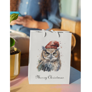 Verzauberter Winterkauz, individuell Mittlere Geschenktüte
