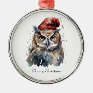 Verzauberter Winterkauz, individuell Ornament Aus Metall