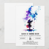 Verzauberter Zauberer Geburtstag Einladung (Vorne/Hinten)