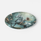 Verzauberter Zug Pappteller (Schrägansicht)