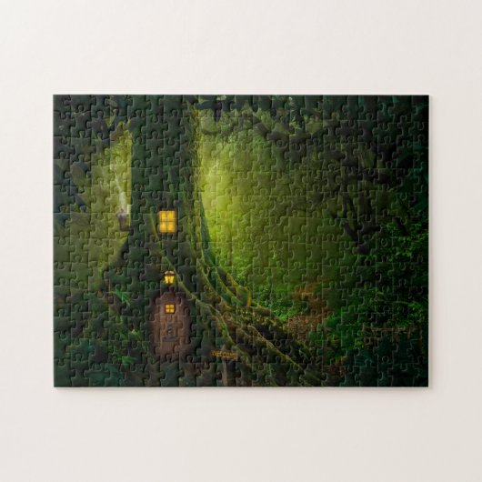 Verzaubertes Baumhaus im Wald Puzzle (Horizontal)