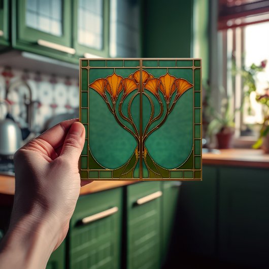 Verzaubertes Blossom-Hartglas Fliese