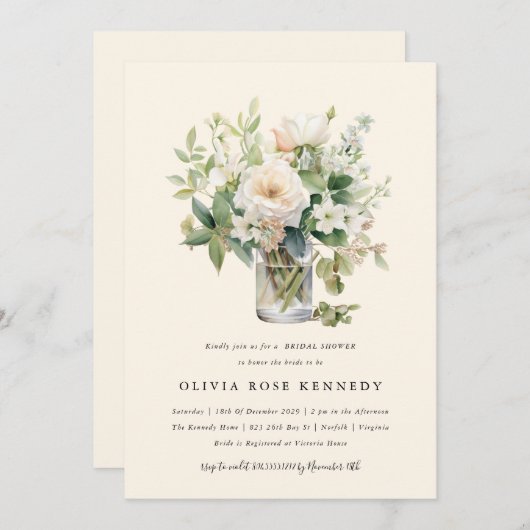 Verzaubertes Bohemisches Brautparty mit Wasserfarb Einladung (Vorne/Hinten)