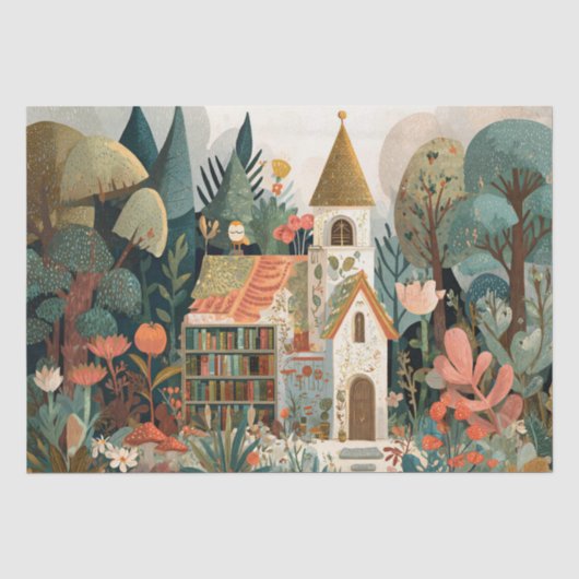 Verzaubertes Buchhaus Seidenpapier (Vorderseite)