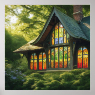 Verzaubertes Cottage Poster