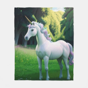 Verzaubertes Einhorn Fleecedecke