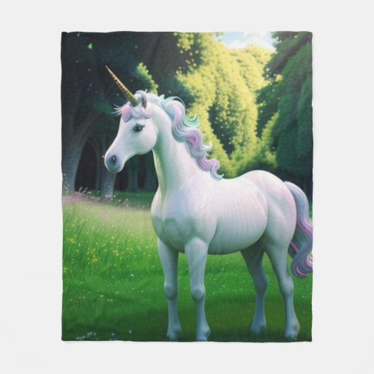 Verzaubertes Einhorn Fleecedecke (Vorderseite)