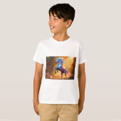 "Verzaubertes Einhorn in einem Regenbogenwald" T-Shirt (Vorne ganz)