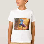 "Verzaubertes Einhorn in einem Regenbogenwald" T-Shirt (Vorderseite)