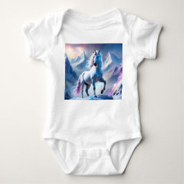 Verzaubertes Einhorn in einem Snowy Fantasy Poster Baby Strampler