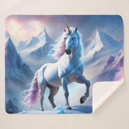 Verzaubertes Einhorn in einem Snowy Fantasy Poster Sherpadecke