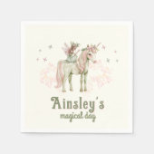 Verzaubertes Einhorn und Märchen zum Personalisier Serviette (Vorderseite)