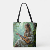 Verzaubertes Elfenmädchen spielt Ukulele Tasche (Rückseite)