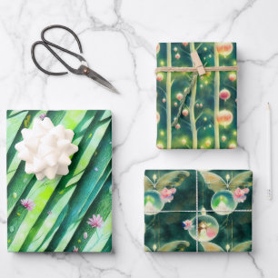 Verzaubertes Fairy Forest Wrapping Paper flaches S Geschenkpapier Set