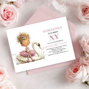 Verzaubertes Feenmädchen 1. Geburtstag Rosé Pink Einladung