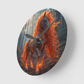 Verzaubertes Feenpferd mit lebendigem Mane Runde Wanduhr (Winkel)