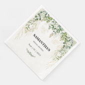 Verzaubertes Foliage Gold & Green Brautparty Serviette (Ecke)