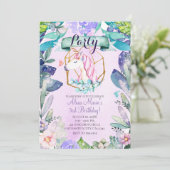 Verzaubertes Forest Fantasy Magical Unicorn Party Einladung (Stehend Vorderseite)