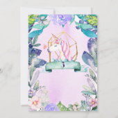 Verzaubertes Forest Fantasy Magical Unicorn Party Einladung (Rückseite)