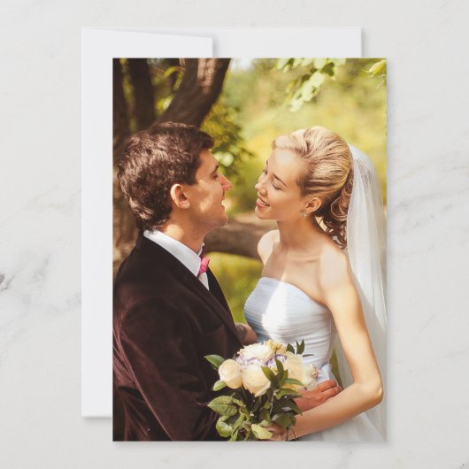 verzaubertes Forest String Lights Wedding Foto Dankeskarte (Rückseite)