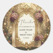 Verzaubertes Gartentor Hochzeit Runder Aufkleber (Vorderseite)