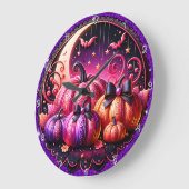 Verzaubertes Halloween-Whimsikal und spöttisch Große Wanduhr (Winkel)
