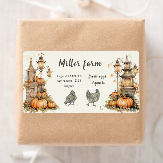 Verzaubertes Herbst-Rustikales Etikett für den Eie (Insitu)