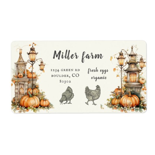 Verzaubertes Herbst-Rustikales Etikett für den Eie (Vorne)